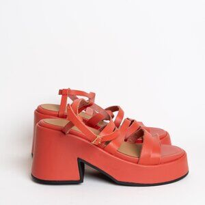 Ganni Red Platform Sandals